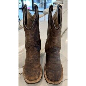 Old West Youth Kids Children Unisex Square Toe Cowboy Boots SZ 13.5D 10242023